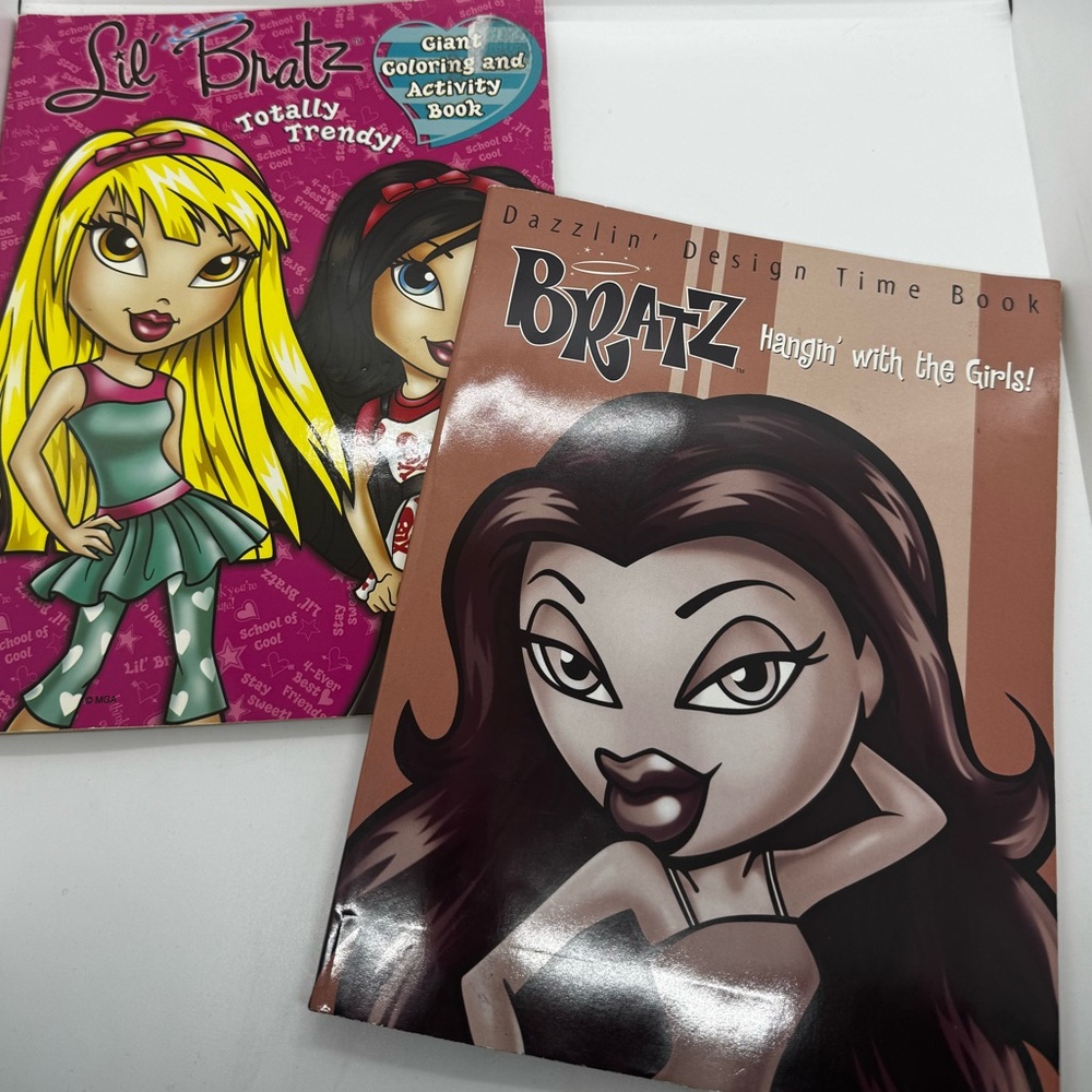 Lil' Bratz  & Bratz Coloring and Activity Book Set - Pink and Brown